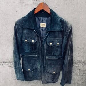 Distressed Blue Suede Jacket
